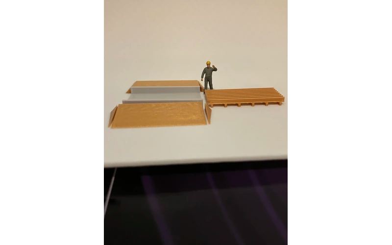 Panther Precision Models Cattle Grid Shallow Base and Ramp Set (8 Pieces) HO Scale