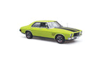 Classic Carlectables 18839 Holden HQ Monaro GTS Sedan Barbados Green with Black Stripes (350ci Engine) 1:18 Scale