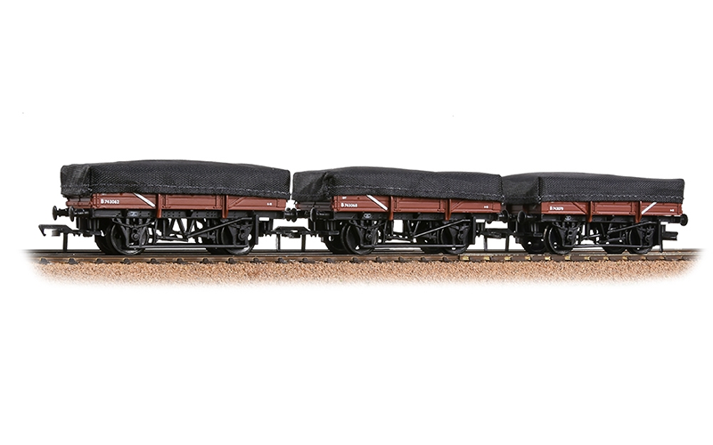 Bachmann Branchline 33-091 Set of 5 Plank China Clay Wagons Br Bauxite (Early) w/ Tarpaulin Covers OO Scale