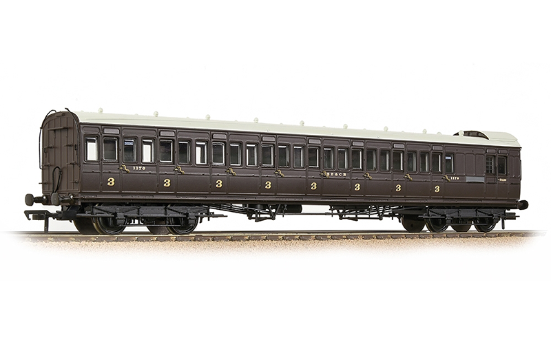 Bachmann Branchline 39-624 SE&CR 60' Birdcage Brake Third Coach SE&CR Wellington Brown OO Scale