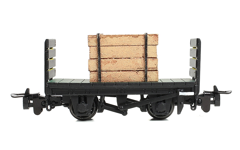 Bachmann Narrow Gauge 393-175 RNAD Flat Wagon Planked Ends RNAD Dean Hill with Sleeper Load OO9 Scale