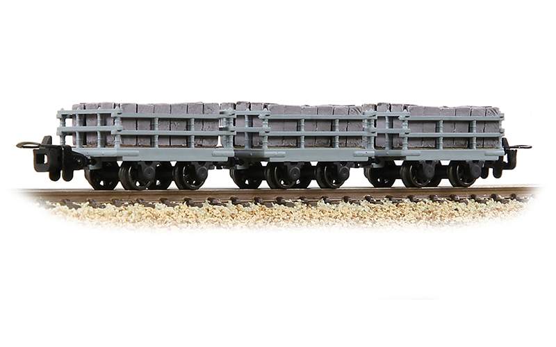 Bachmann Narrow Gauge 393-227 Dinorwic Slate Wagons with Sides 3-Pack Grey w/ Load OO9 Scale