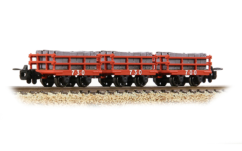 Bachmann Narrow Gauge 393-228 Dinorwic Slate Wagons with Sides 3-Pack Red w/ Load OO9 Scale