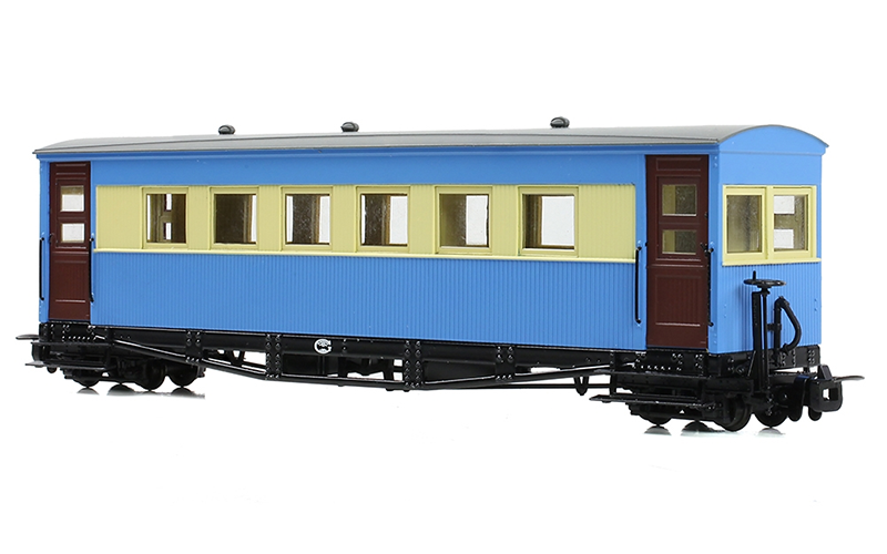 Bachmann Narrow Gauge 394-026 Gloucester Bogie Coach Lincolnshire Coast L. R. Blue & Cream OO9 Scale
