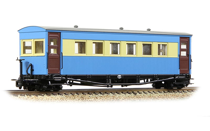 Bachmann Narrow Gauge 394-026 Gloucester Bogie Coach Lincolnshire Coast L. R. Blue & Cream OO9 Scale