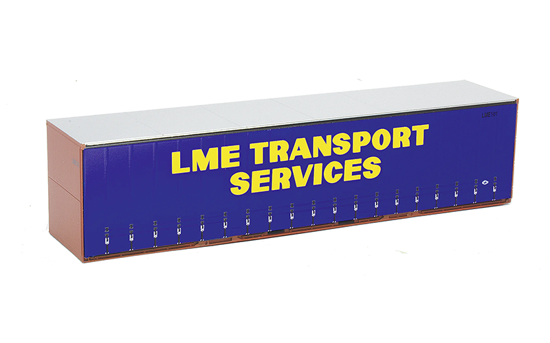 On Track Models 40CS-39 LME Transport 40' Curtain Sided Containers 2 Pack HO Scale