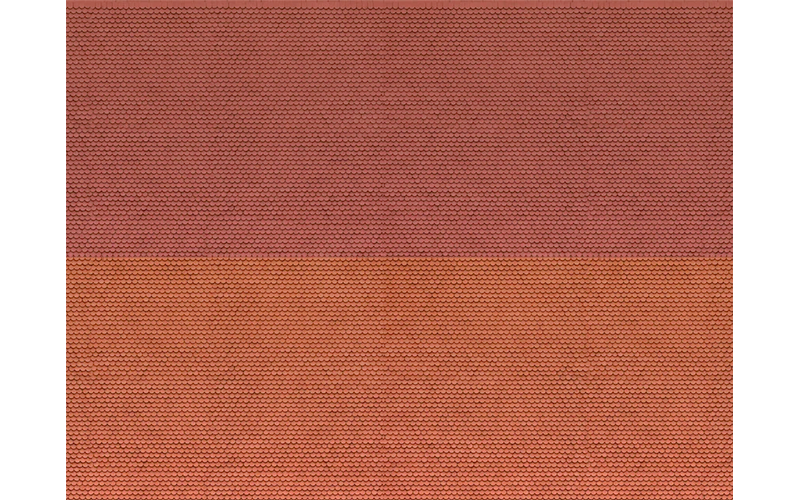 Noch 56970 3D Cardboard Sheet Plain Tile Red N Scale