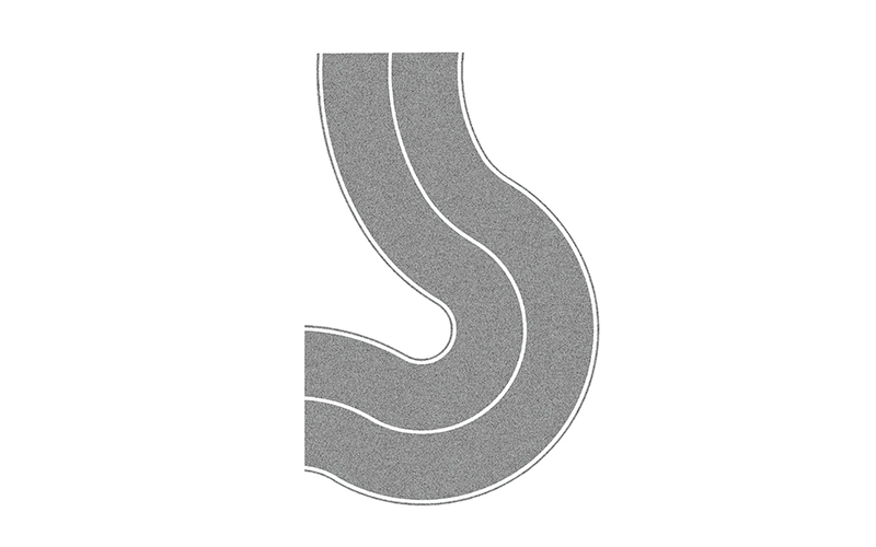 Noch 60704 Federal Road Grey Curve HO Scale