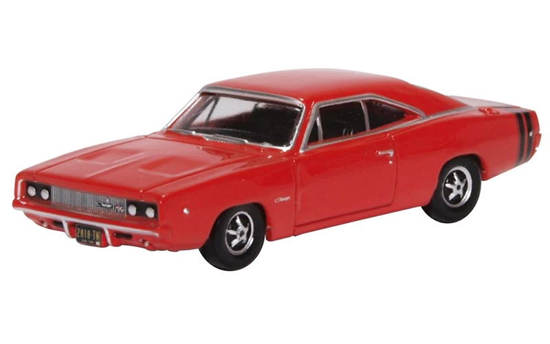 Oxford 87DC68001 Dodge Charger 1968 Bright Red HO Scale