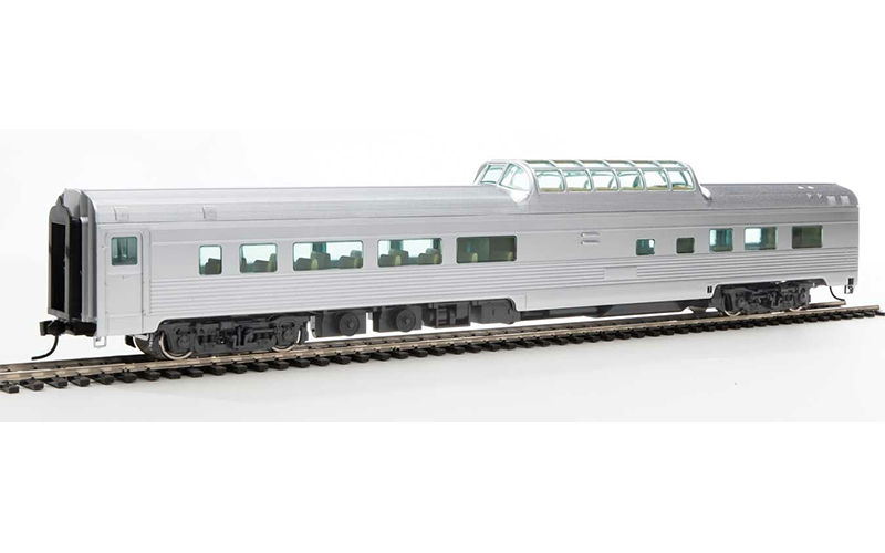 WalthersMainline 910-30412 85' Budd Dome Coach Painted Silver Unlettered HO Scale