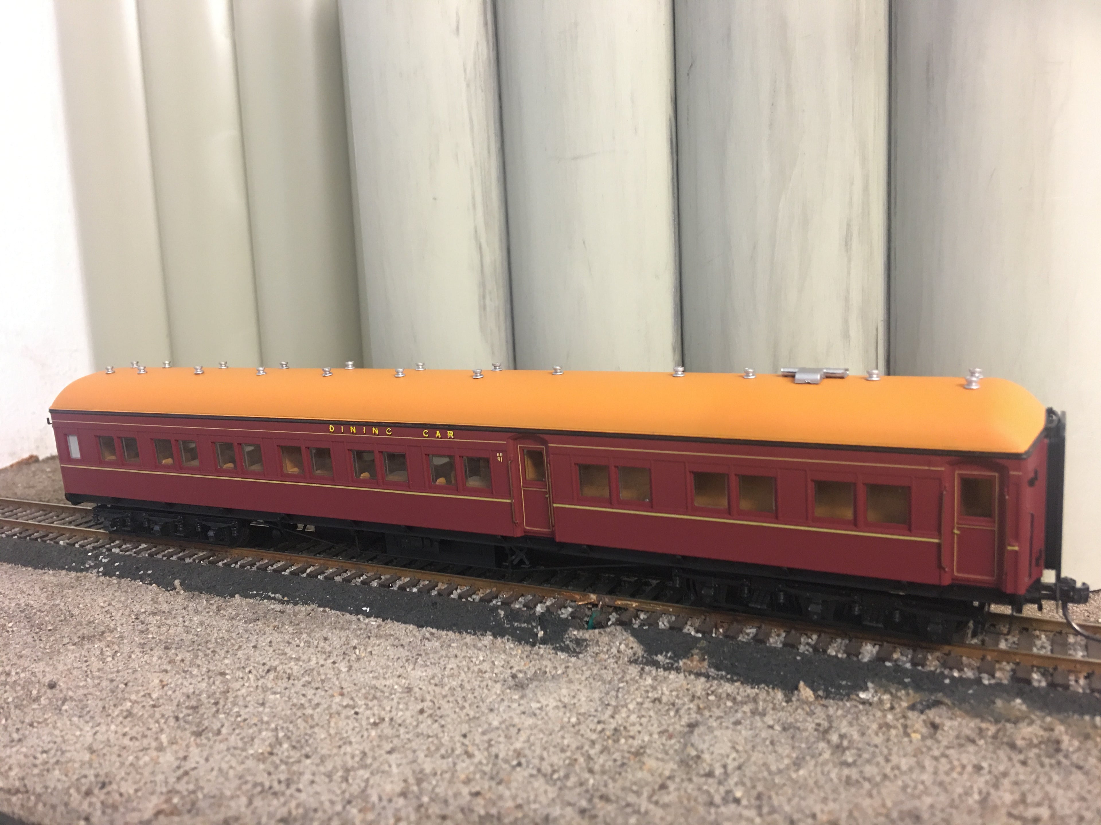 Eureka Models NSWGR 12 Wheel Passenger Car Series AB 91 Dining Car Indian Red HO Scale