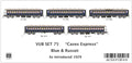 SDS Models AUS0fO048 VUB SET 75 "CAVES EXPRESS" Blue & Russet as introduced 1929 HO Scale
