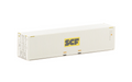 Auscision CON-134 40' High Cube Container SCF White with Yellow & Grey Logo V1 HO Scale