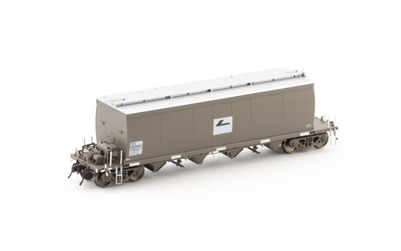 Auscision NGH-59 NGHF Grain Hopper with Ground Operated Lids Pacific National Wagon Grime with Faded L7 4 Car Pack HO Scale