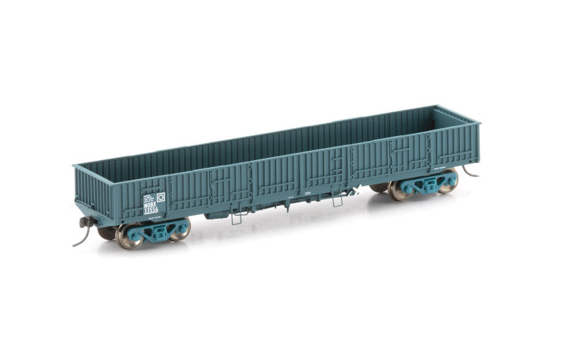 Auscision NOW-13 NOBX Open Wagon PTC Blue 4 Car Pack HO Scale