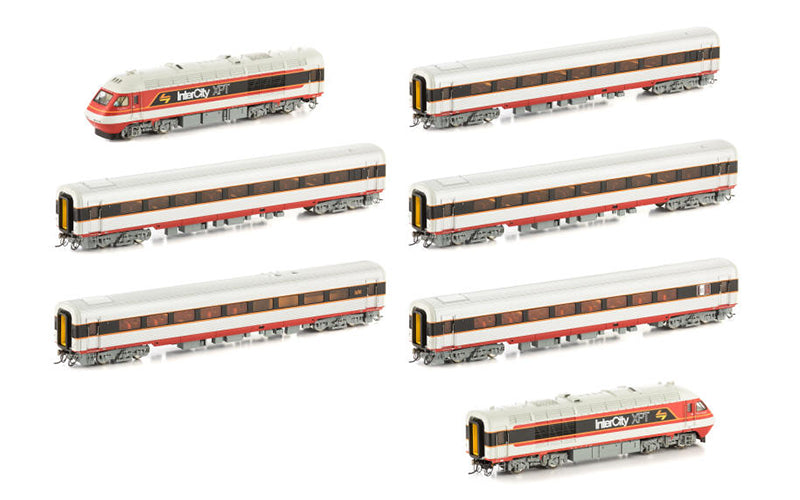 Auscision XPT-1 SRA InterCity XPT Red/Grey/Black with Candy L7 - 7 Car Set HO Scale