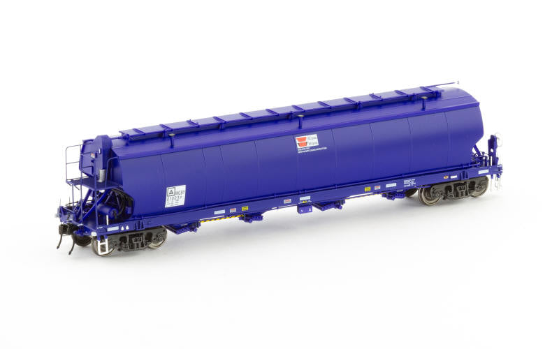 Auscision AGH-12 WGBY Grain Hopper AWB Blue 4 Car Pack HO Scale