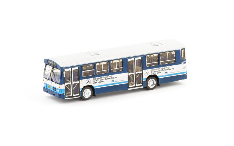 Auscision Mercedes-Benz 0305 MkII Bus AMB-4 Urban Transit Authority 750th Mercedes-Benz Bus Blue/White with Blue L7 HO Scale