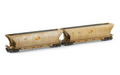 Auscision NCH-132 QHCH Coal Hopper Aurizon Silver/Grey Weathered 4 Wagon Pack HO Scale