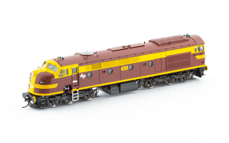 Auscision 421-25s 42101 NSWGR Indian Red - No Red Lining and with White L7 DCC Sound Equipped HO Scale