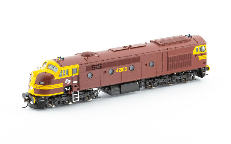 Auscision 421-26s 42103 NSWGR Indian Red - Austerity with White L7 DCC Sound Equipped HO Scale