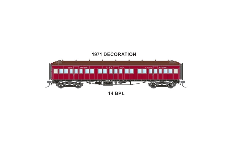 Austrains Neo PL 016 PL Passenger Carriage 14 BPL 1971- HO Scale