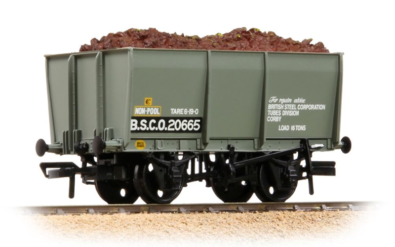 Bachmann Branchline 37-400B 16T Steel Slope-Sided Tippler Mineral Wagon BSC Grey With Load OO Scale