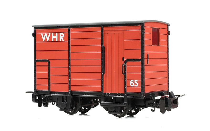 Bachmann Narrow Gauge 393-102 RNAD Enclosed-End Brake Van WHR Red OO9 Scale