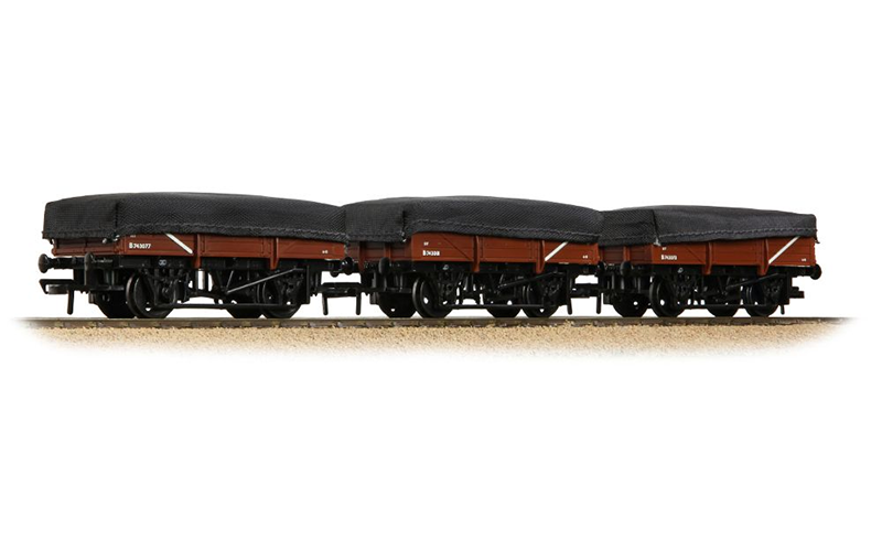 Bachmann Branchline 33-091A Set of 5 Plank China Clay Wagons Br Bauxite (Early) w/ Tarpaulin Covers OO Scale