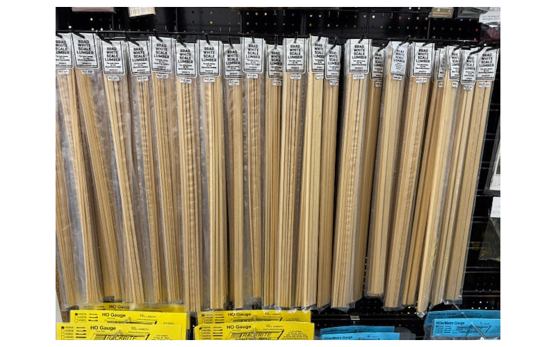 Brad White Scale Lumber 10x10x600mm (3 Strips)
