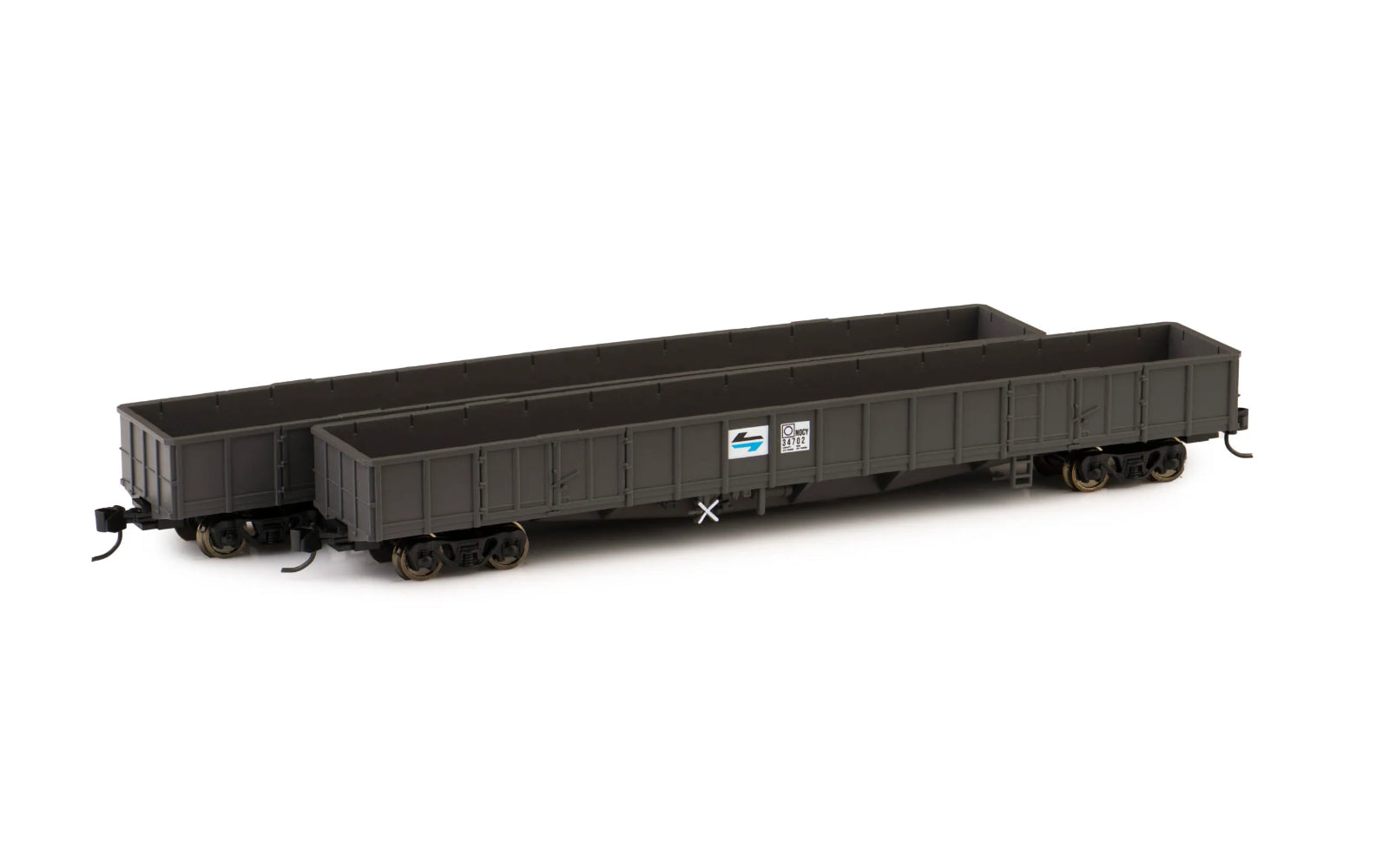 Buckambool Models NOCY Open Wagon PTC Black with Black/Blue L7 2 pack N Scale