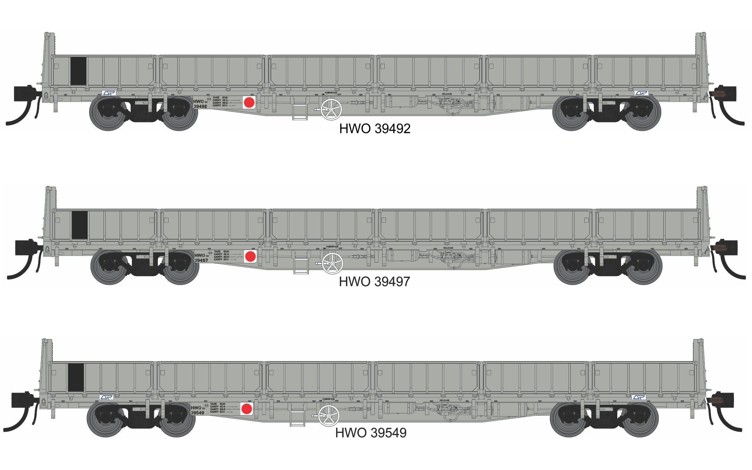 CGL Models HWO/HWOS OPEN WAGON Set of 3 Wagons HO/HOn3½ Scale