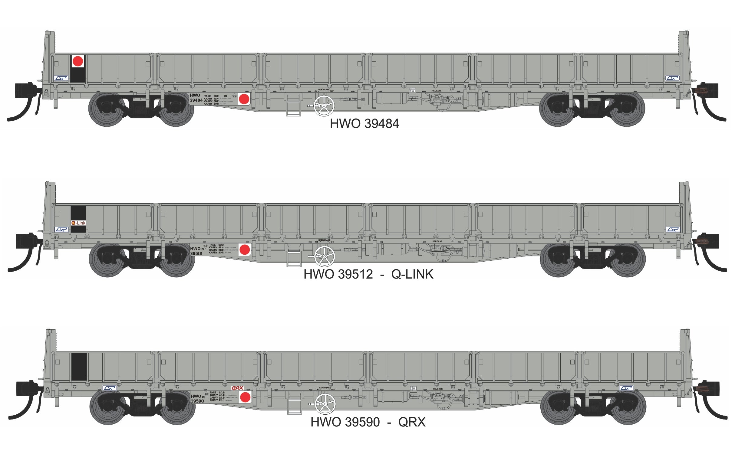 CGL Models HWO/HWOS OPEN WAGON Set of 3 Wagons HO/HOn3½ Scale