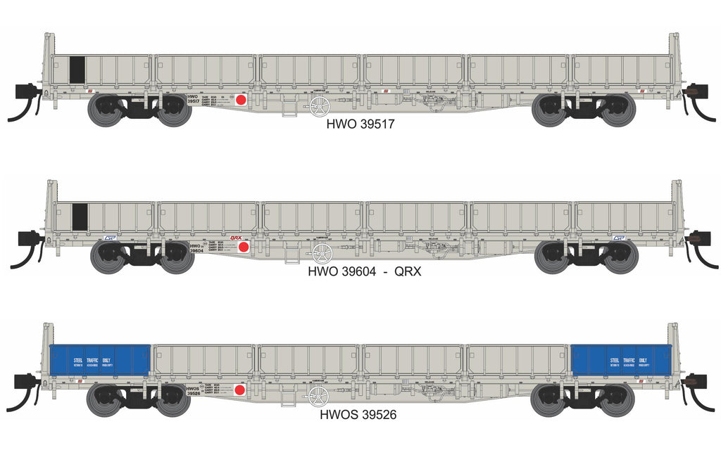 CGL Models HWO/HWOS OPEN WAGON Set of 3 Wagons HO/HOn3½ Scale