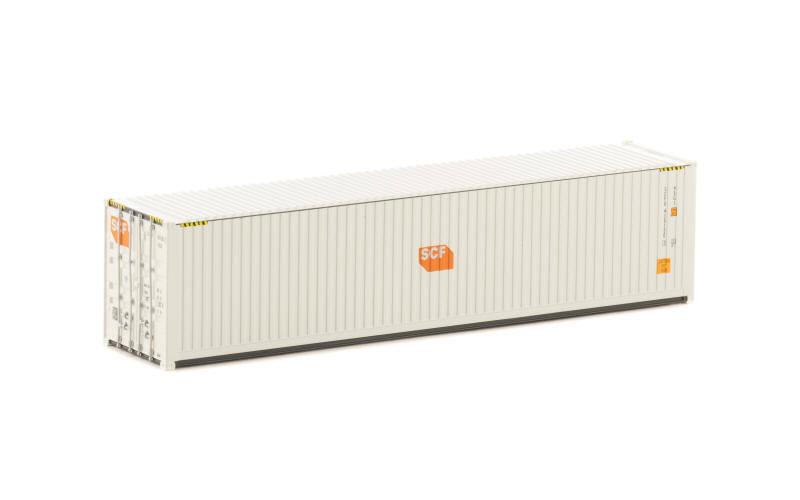 Auscision CON-148 40' Container SCF White with Small Orange Logo V4 Twin Pack HO Scale