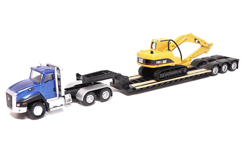 Diecast Masters CAT® 84415 CAT® CT660 Day Cab Tractor with Lowboy Trailer and CAT® 315C L Hydraulic Excavator HO Scale