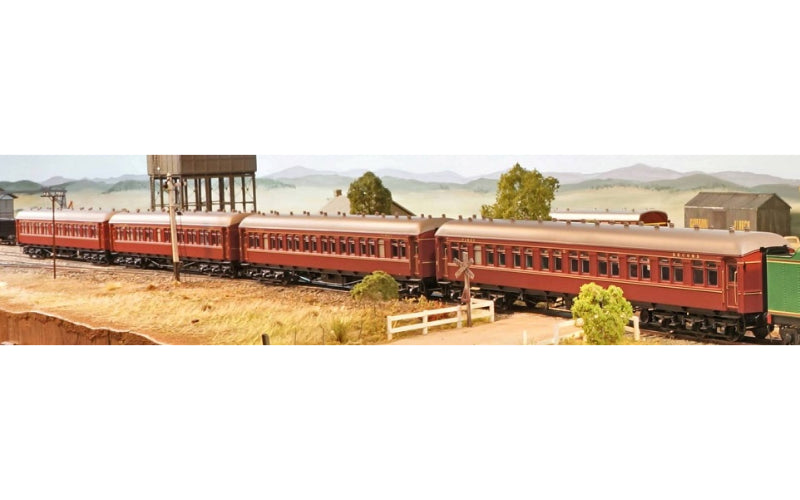 Eureka Models NSWGR 4 Car NCR Set Indian Red Weathered HO Scale
