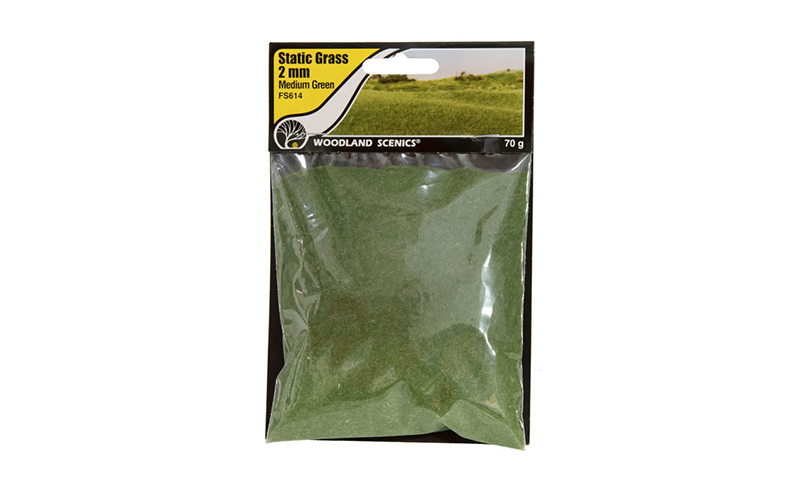 Woodland Scenics FS614 Static Grass Medium Green 2mm