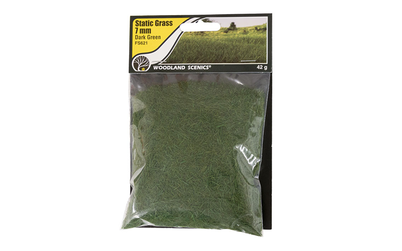 Woodland Scenics FS621 Static Grass Dark Green 7mm