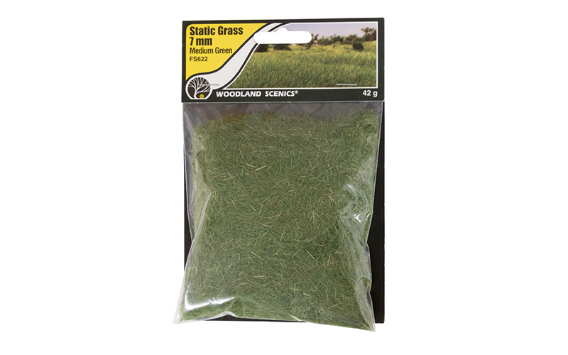 Woodland Scenics FS622 Static Grass Medium Green 7mm