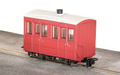 Peco Great Little Trains GR-500UR Glyn Valley Tramway Enclosed-Side Coach Red Unlettered OO9 Scale
