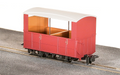 Peco Great Little Trains GR-520UR Glyn Valley Tramway Open-side Coach Red Unlettered OO9 Scale