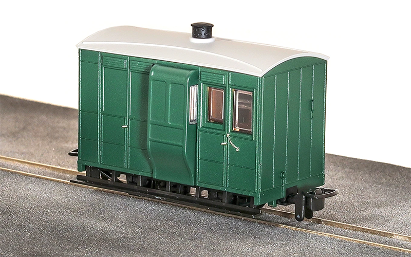 Peco Great Little Trains GR-530UG Glyn Valley Tramway Brake Coach Green Unlettered OO9 Scale