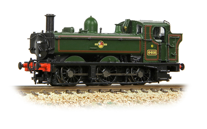 Graham Farish 371-987A GWR 64XX Pannier Tank 6408 BR Lined Green (Late Crest) N Scale