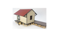 Micro Buildings HO00602 QR Goods Shed w/ Platform 22' x 18' HO Scale