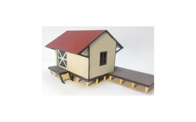 Micro Buildings HO00602 QR Goods Shed w/ Platform 22' x 18' HO Scale