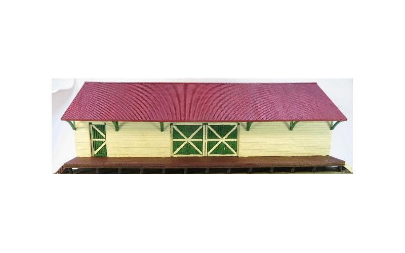 Micro Buildings HO00606 QR Goods Shed w/ Platform 60' x 20' HO Scale