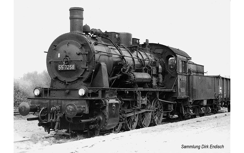 Rivarossi HR2810S DR Steam Locomotive Class 55.25 (ex Pr. G 8.1) Black/Red Livery Period III with DCC Sound Decoder HO Scale