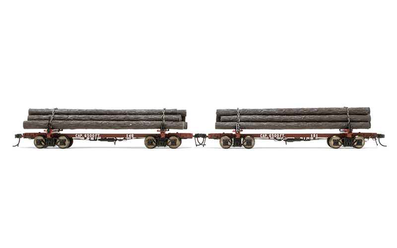 Rivarossi HR6537 2-Unit Set of Log Cars "Westside Lumber Co." no. 142 and 151 Period III HO Scale