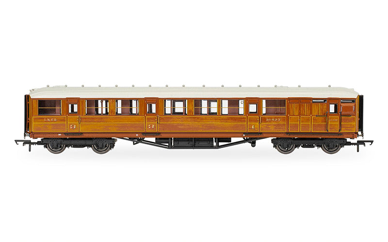 Hornby R40454 LNER Gresley Corridor 21437 Brake Composite Coach OO Scale